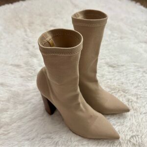 Tony Bianco Pointed Toe Chunky Heel Diddy Sock Booties! VGUC